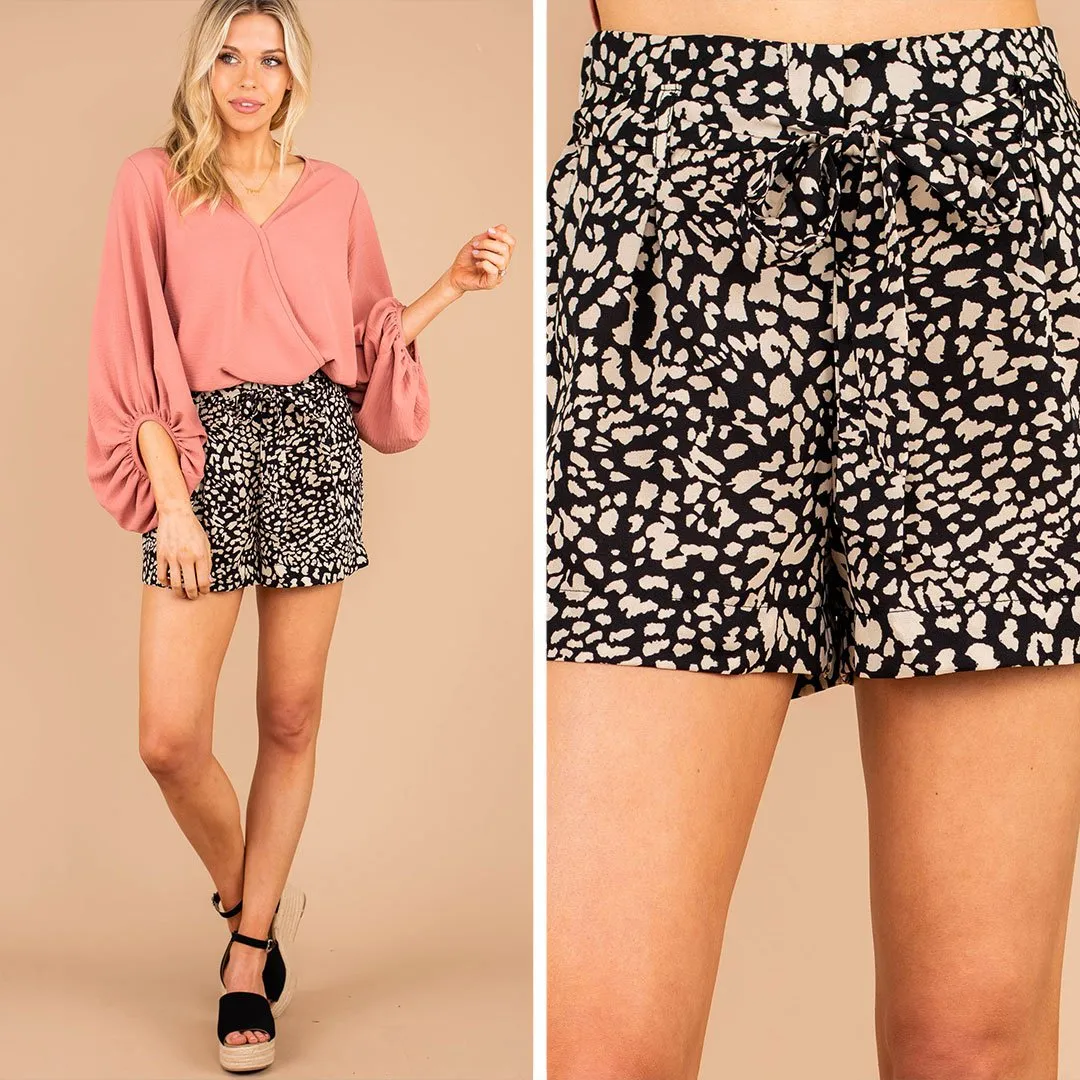 Always Ready Black Leopard Shorts