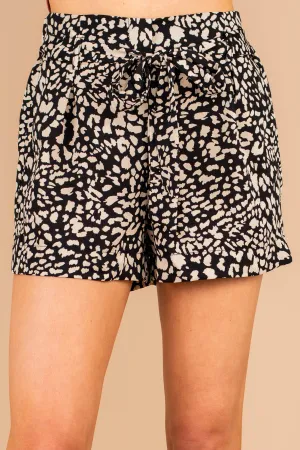Always Ready Black Leopard Shorts