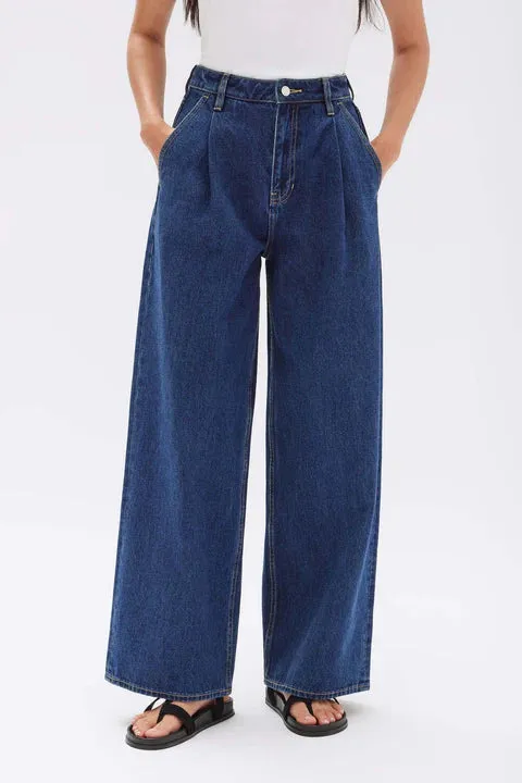 ASSEMBLY LABEL - Slack Pant Wide Leg Jean HERITAGE BLUE