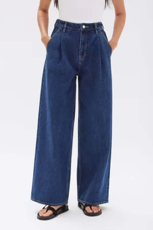 ASSEMBLY LABEL - Slack Pant Wide Leg Jean HERITAGE BLUE