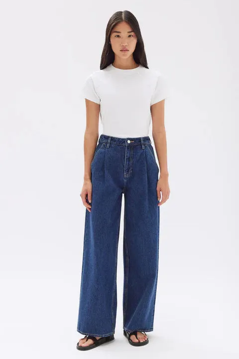 ASSEMBLY LABEL - Slack Pant Wide Leg Jean HERITAGE BLUE