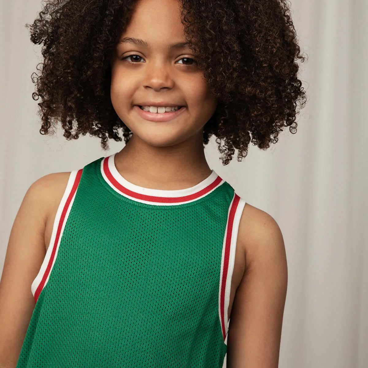 Basketball Mesh Jersey Dress in Green by Mini Rodini