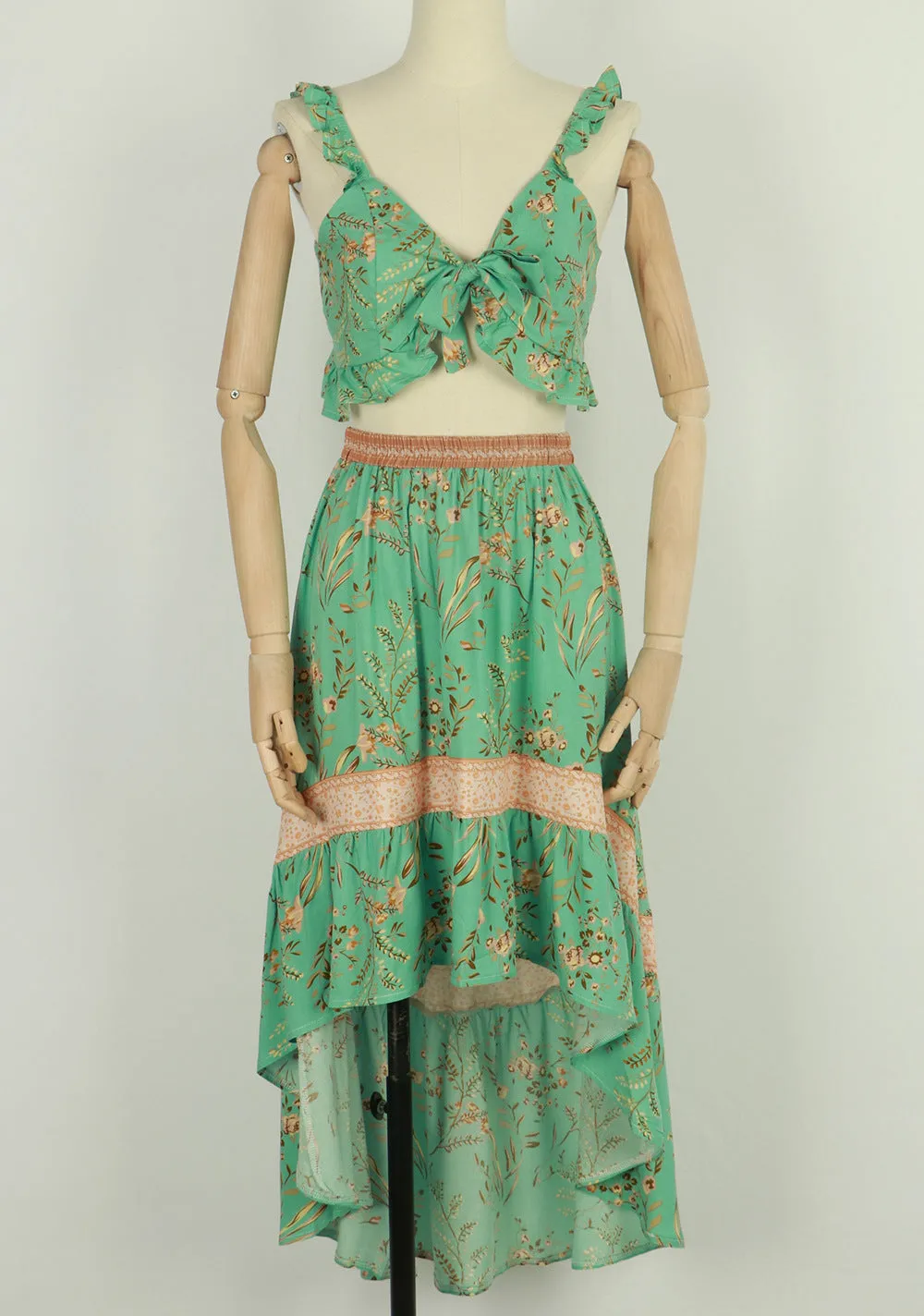 Beach Holiday Top   Skirt Bohemian Women's Two-Piece Suit