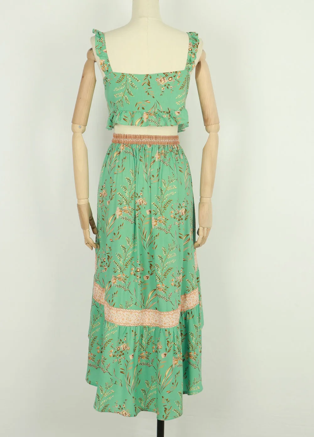 Beach Holiday Top   Skirt Bohemian Women's Two-Piece Suit