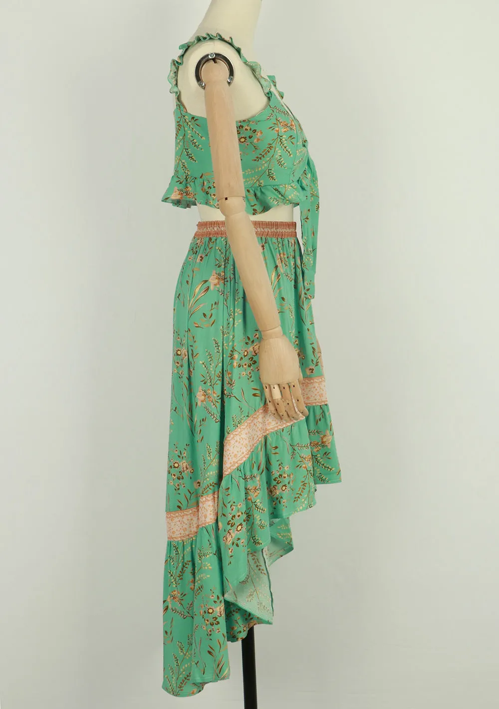 Beach Holiday Top   Skirt Bohemian Women's Two-Piece Suit