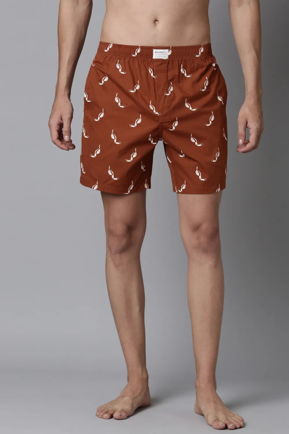 Black Printed & Russet Printed 365 Boxers Combo