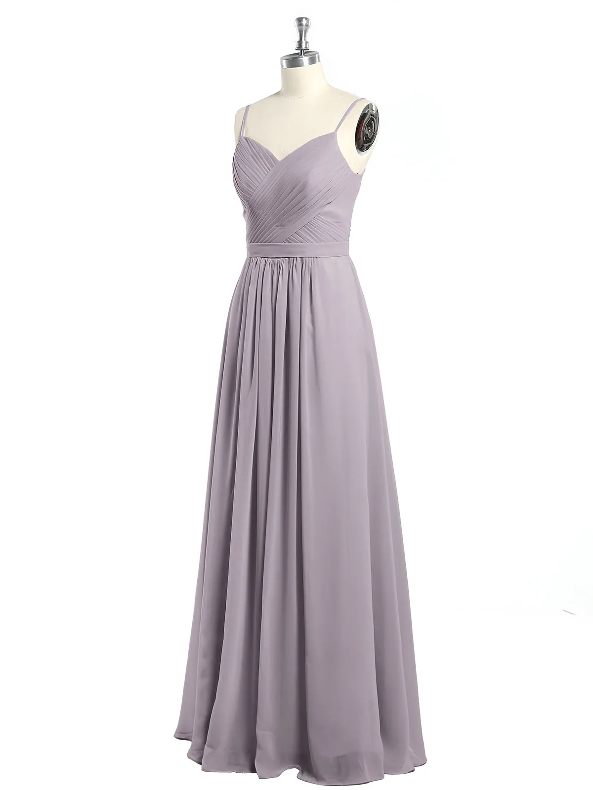 Cross Pleated Bodice Spaghetti Strap Dresses Dusk Plus Size
