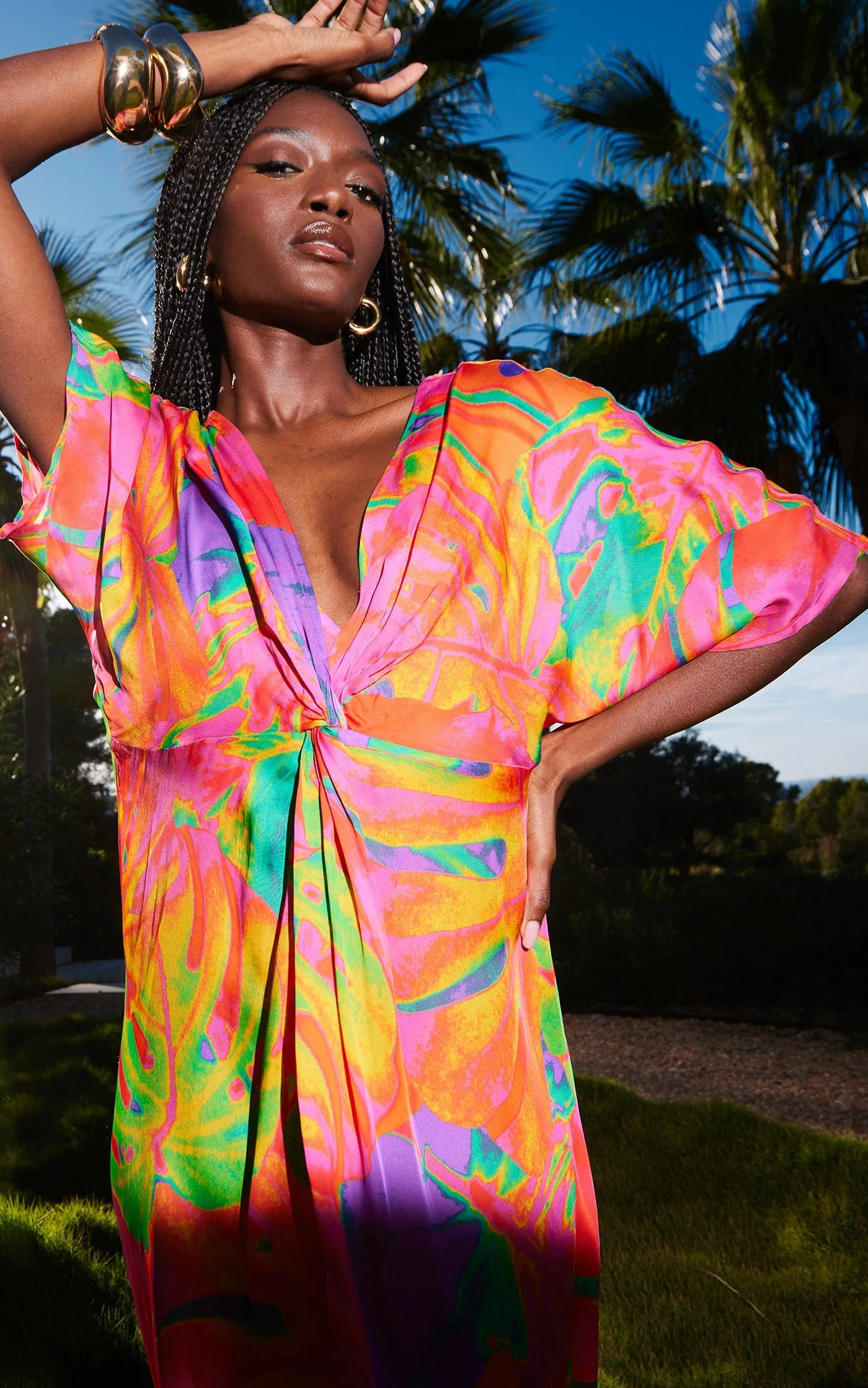 HALO Makuna Kaftan in Hot Tropic