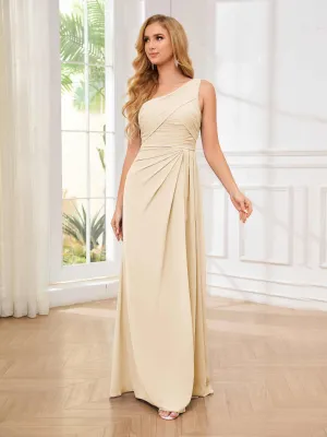 Jayleen Graceful One Shoulder Floor Length Chiffon Bridesmaid Dresses