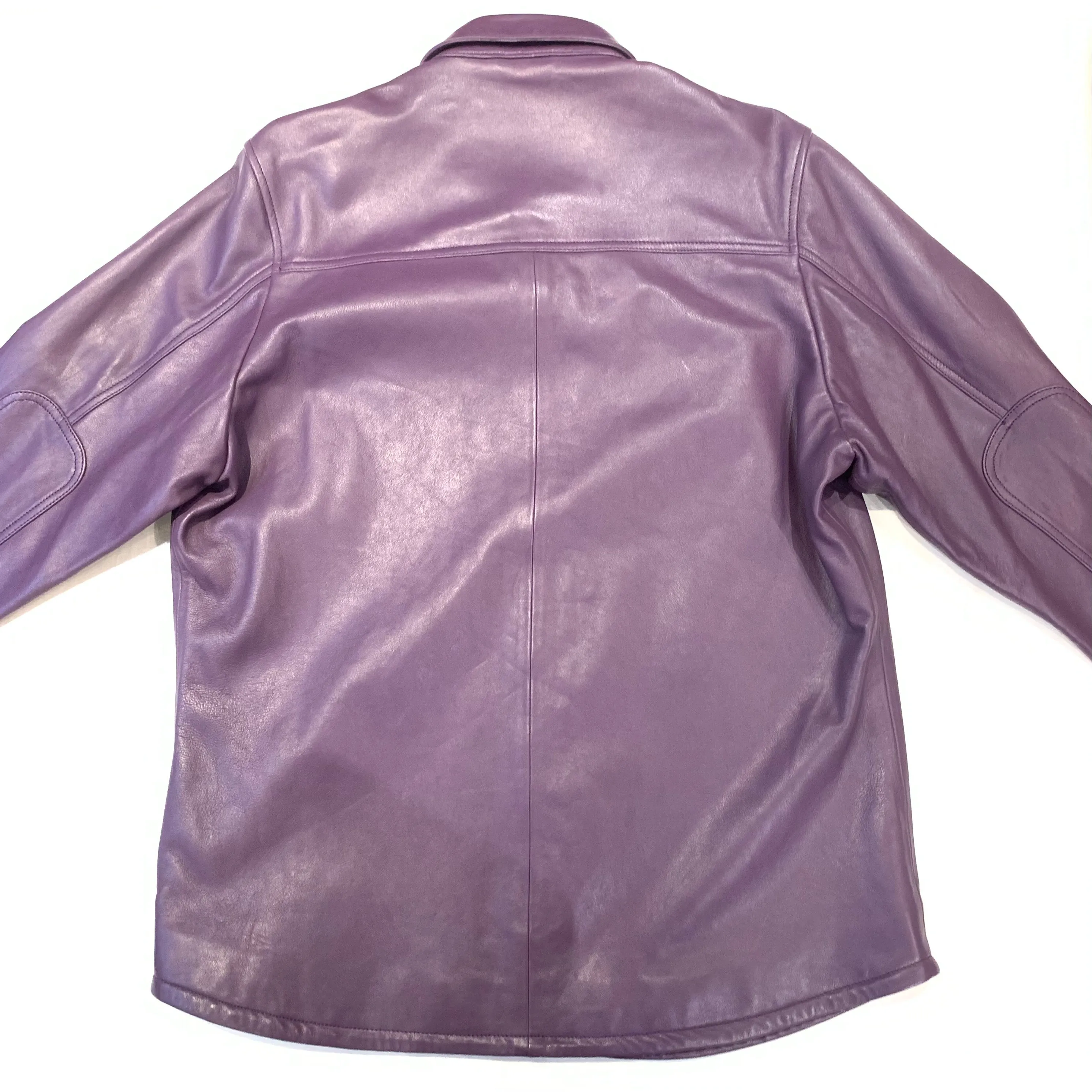 Kashani Men's Purple Lambskin Button-Up Shirt