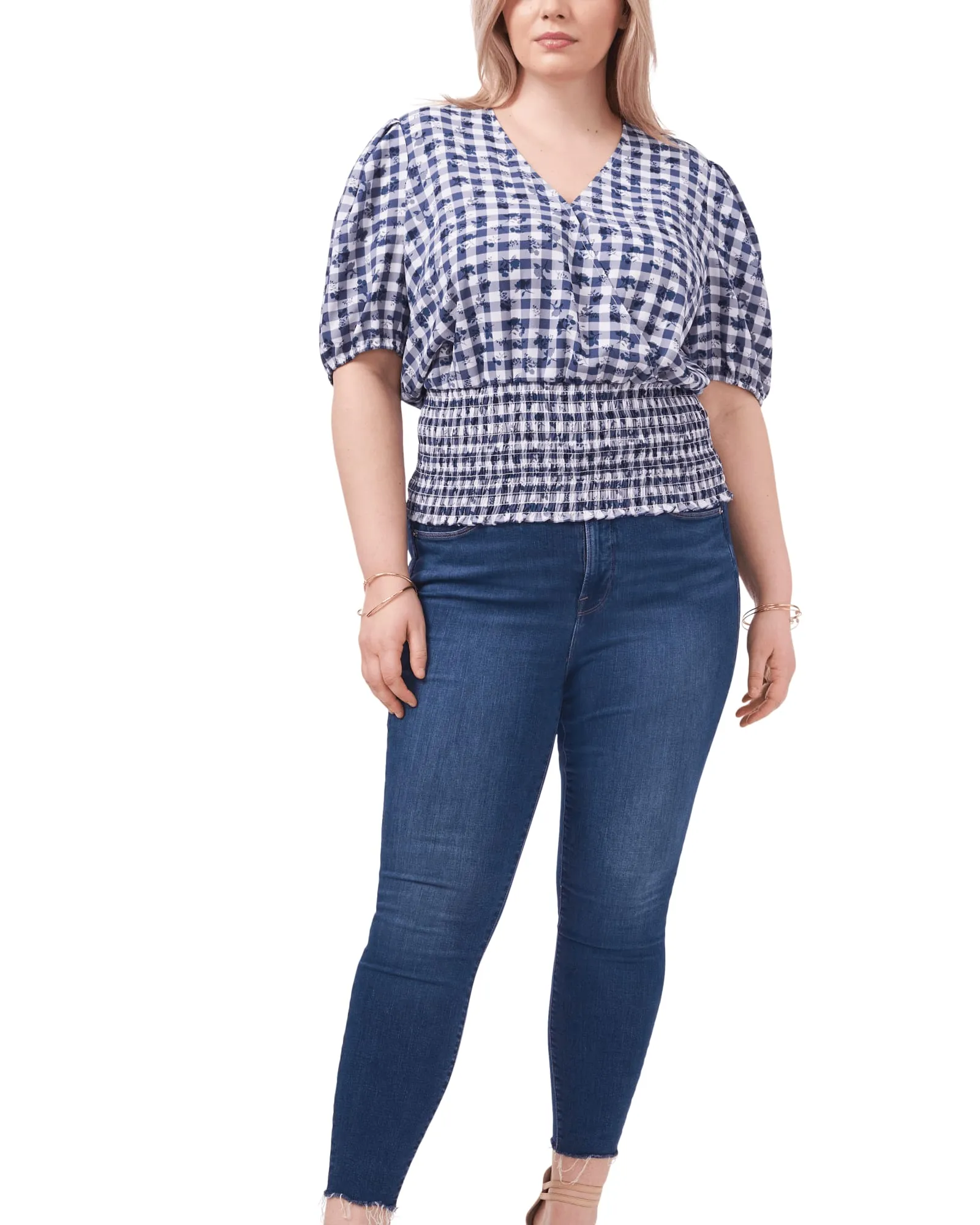 Kirsten Smocked Top | GNGHM FLRL-119