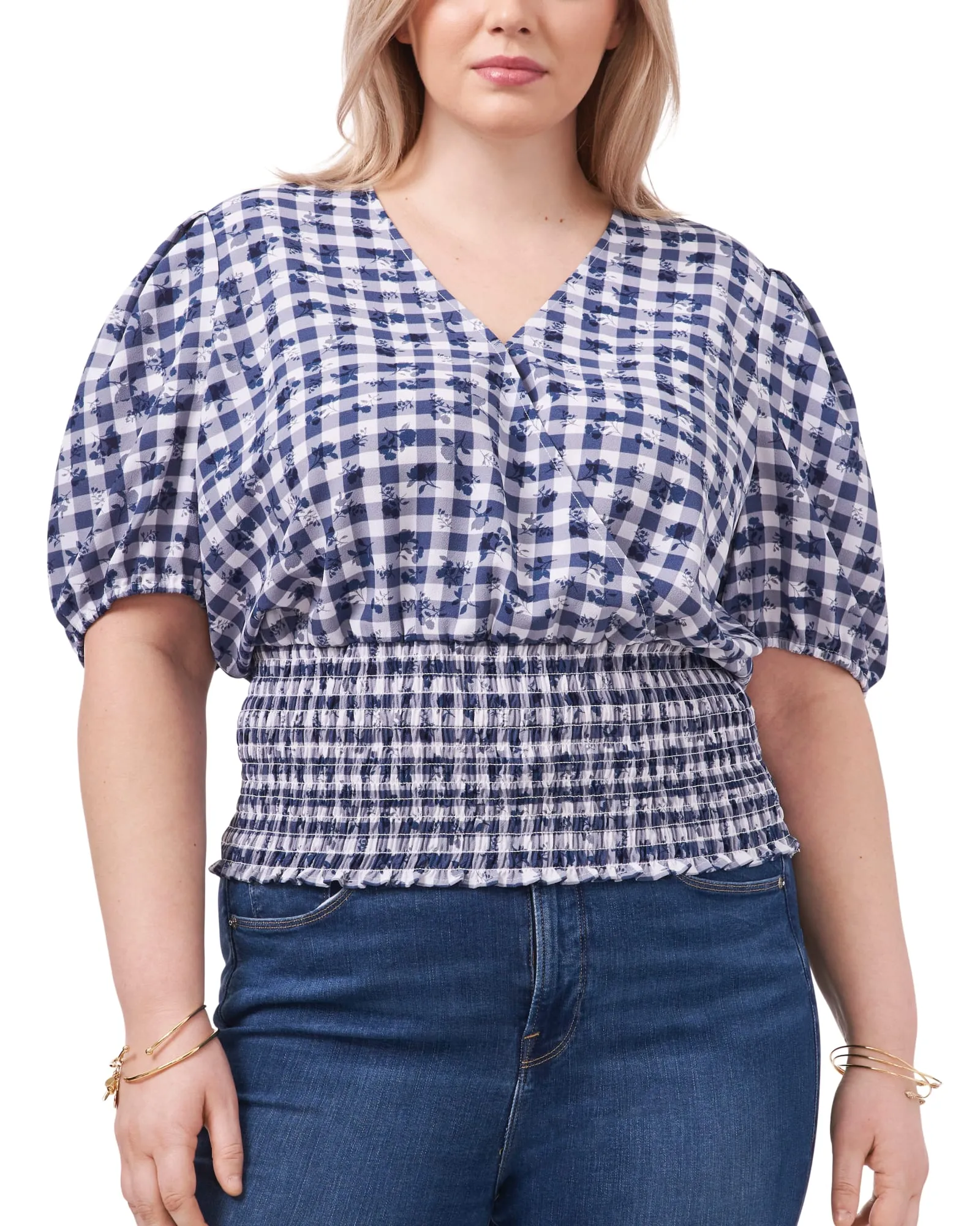 Kirsten Smocked Top | GNGHM FLRL-119