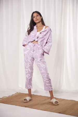 Mallorca Pants in Lilac Brush Stroke