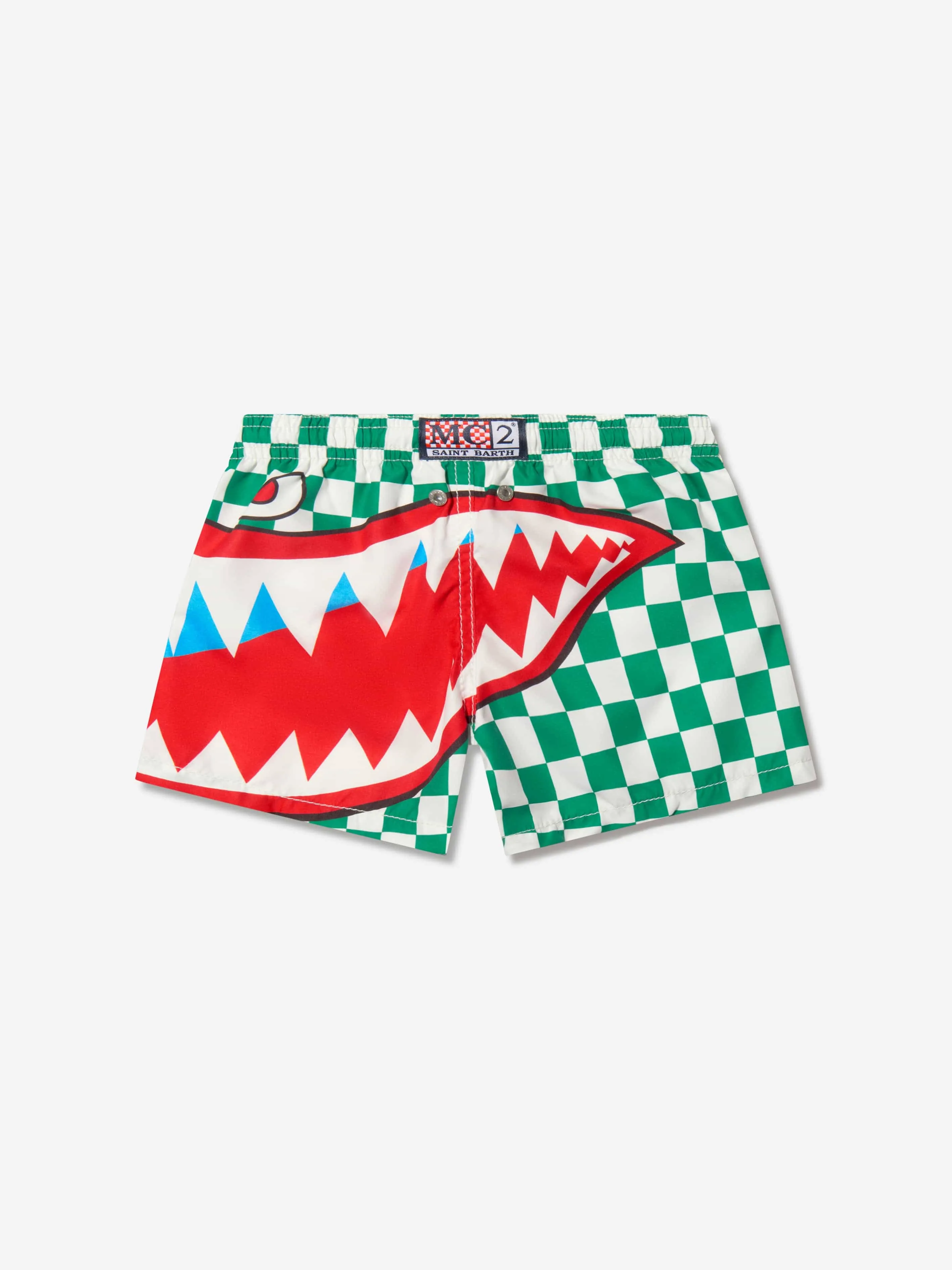 MC2 Saint Barth Boys Check Shark Attack Swim Shorts
