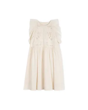 MINIMAL IVORY LINEN EYELET RUFFLE JUMPER [FINAL SALE]