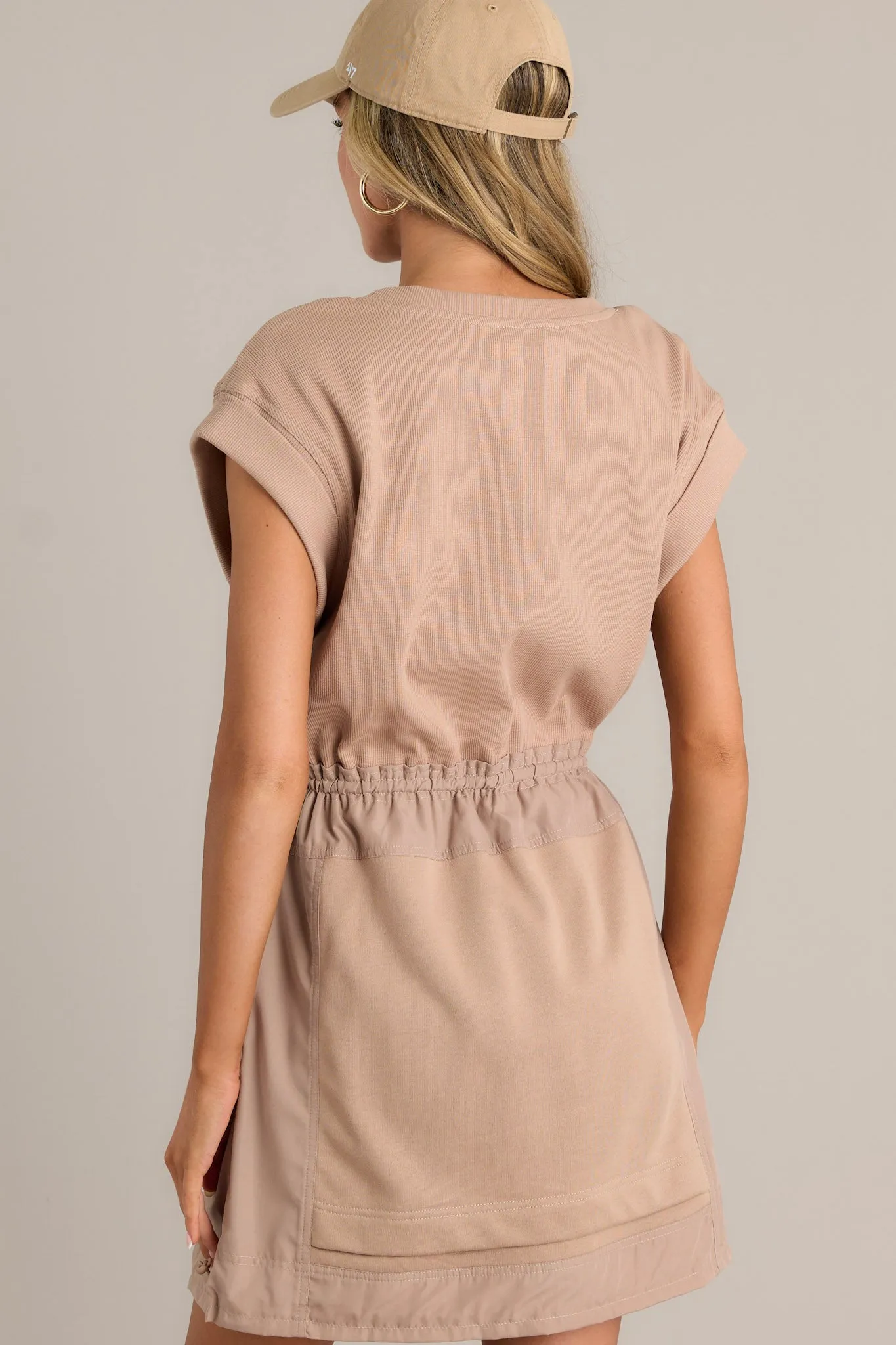 Modern Minimal Tan Mini Dress
