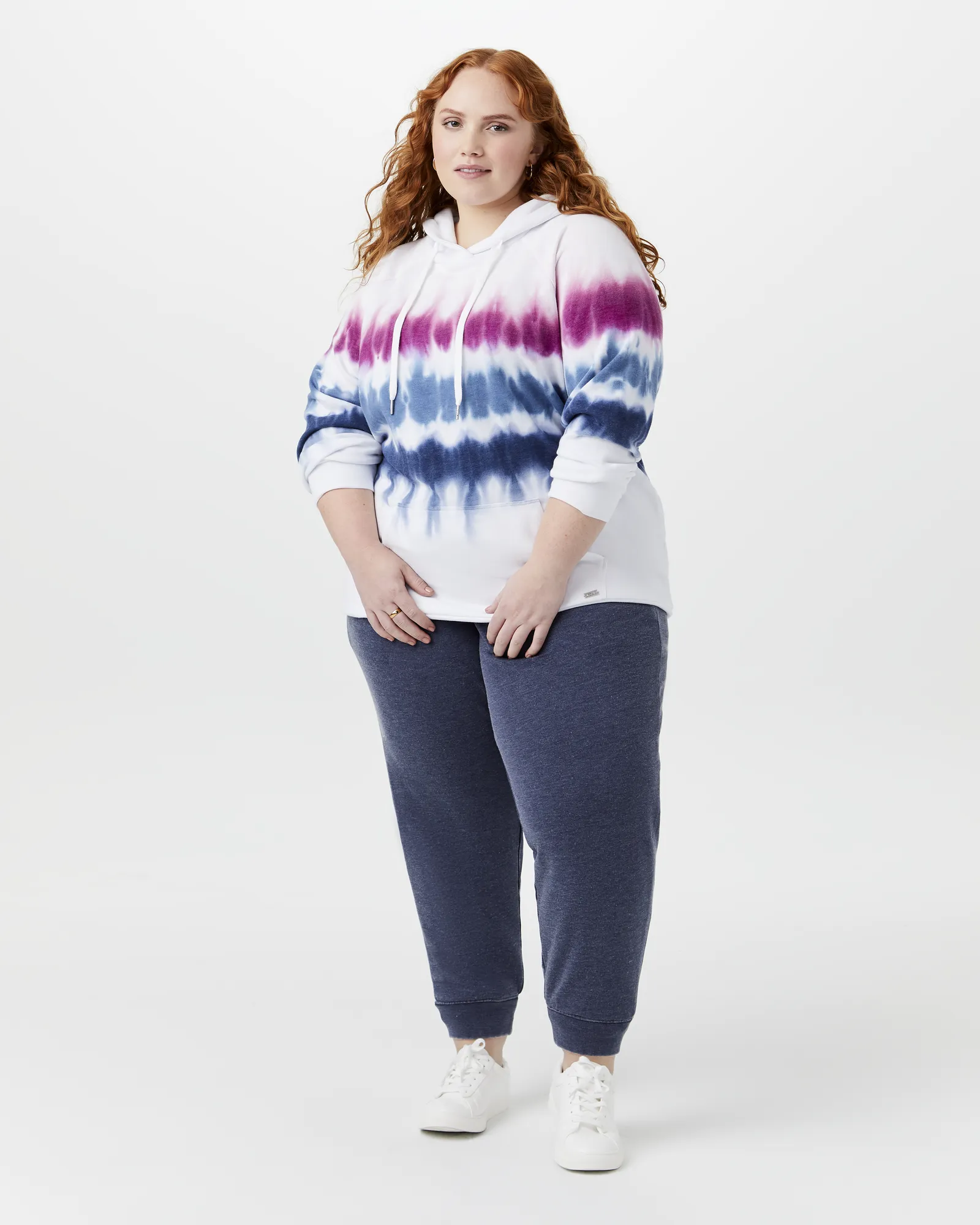 Nalani Tie-Dye Hoodie | White / Navy