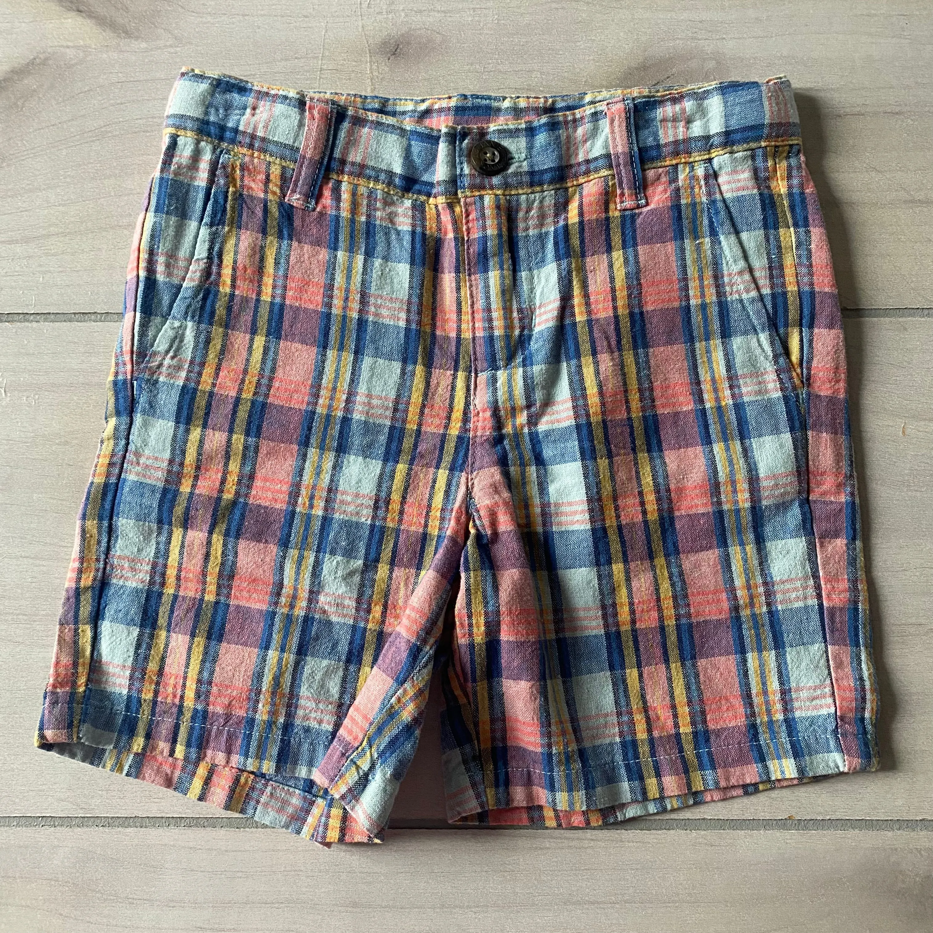 NWT Janie & Jack Plaid Interior Button Tab Adjustable Waist Shorts