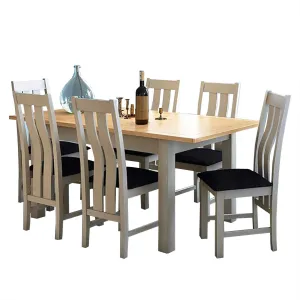 Padstow Grey Ext Dining Set - 6 x Chairs