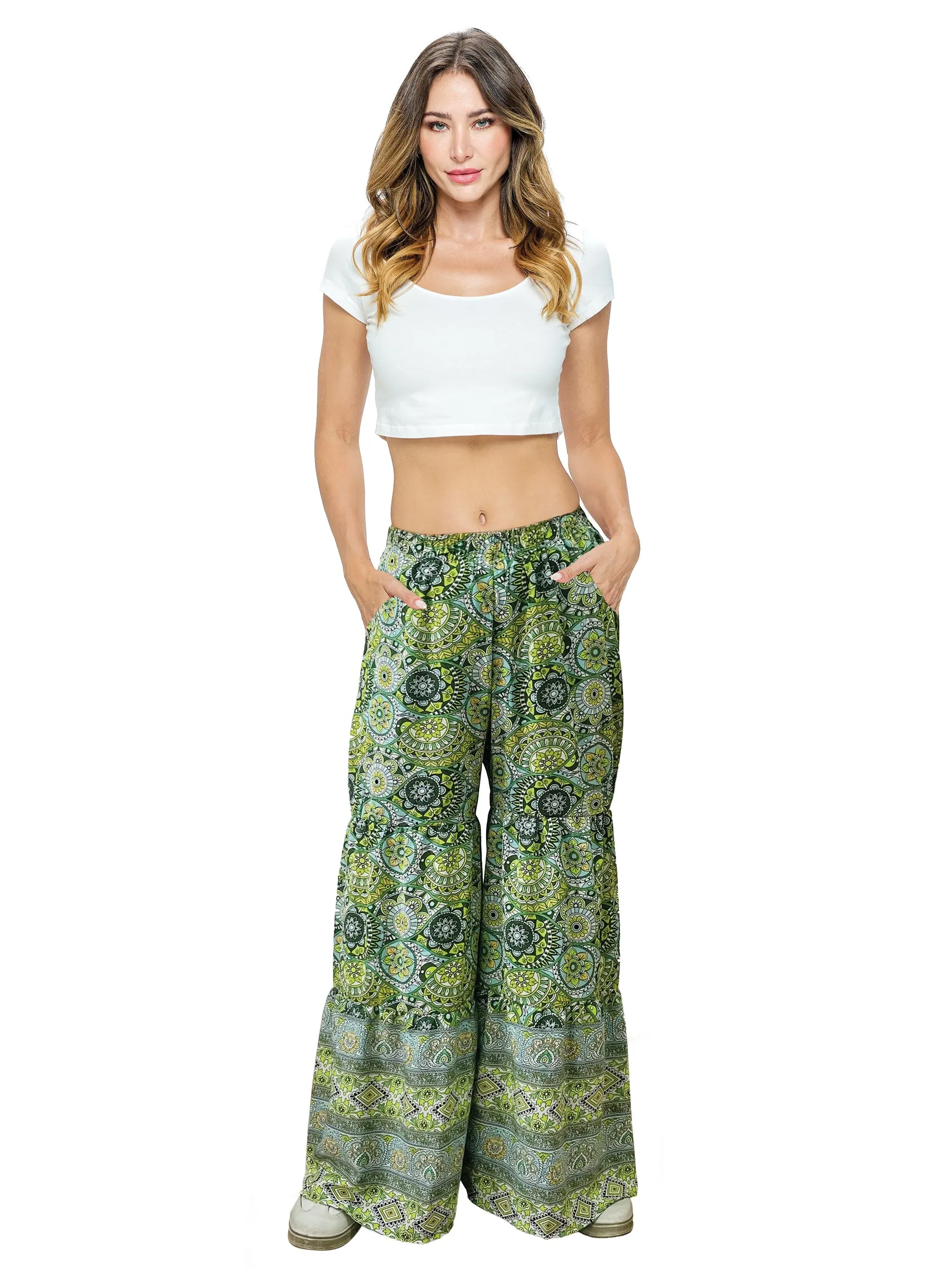 Pants Palazzo Floral Tiered