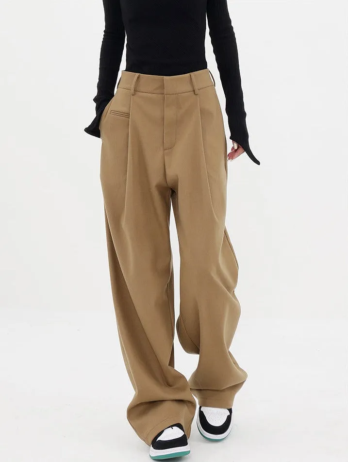 Pleated Straight Fit Pants