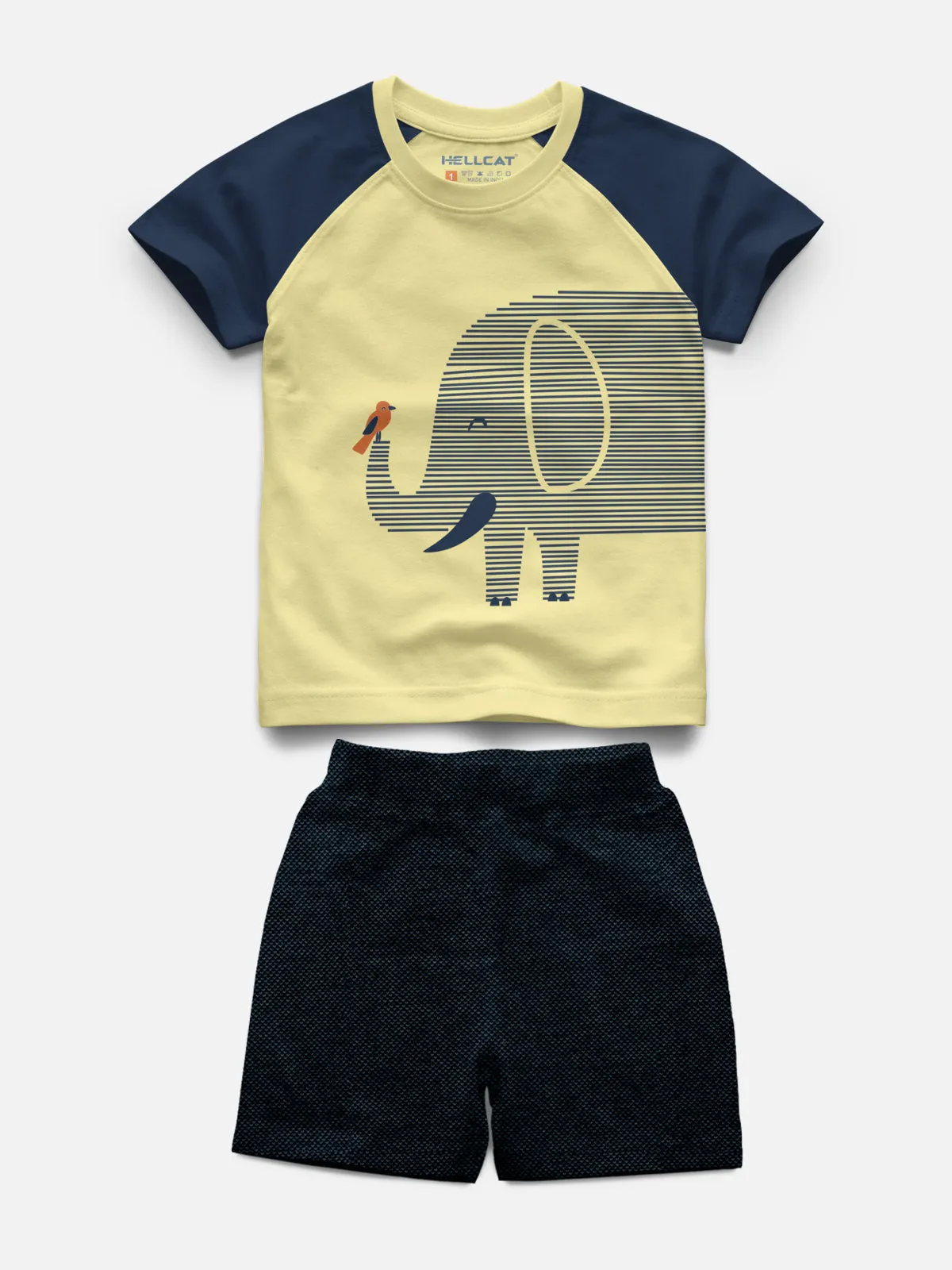 Raglan Half Sleeve Printed Tshirt with Comfy Solid Shorts for Infants & Boys - Pack of 2 (1 Tshirt & 1 Shorts)