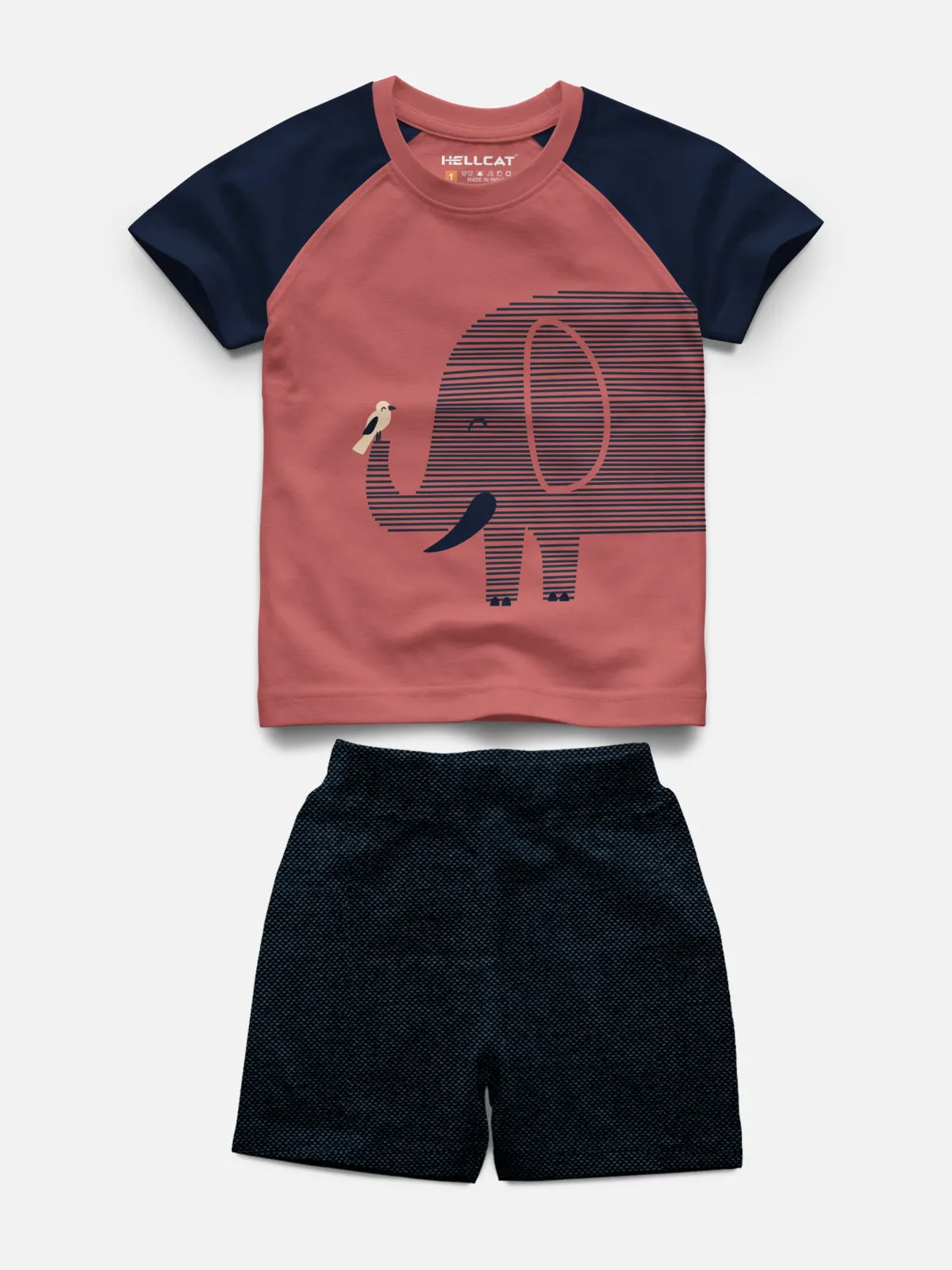 Raglan Half Sleeve Printed Tshirt with Comfy Solid Shorts for Infants & Boys - Pack of 2 (1 Tshirt & 1 Shorts)