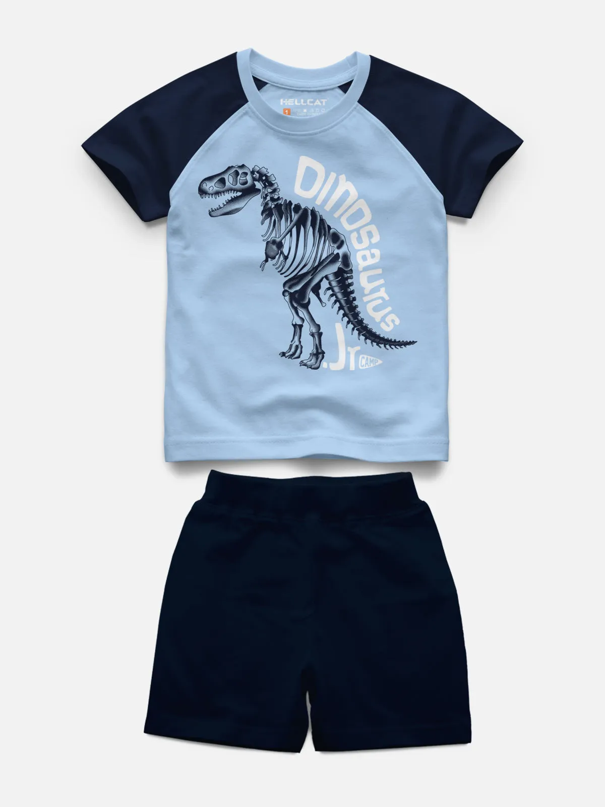 Raglan Half Sleeve Printed Tshirt with Comfy Solid Shorts for Infants & Boys - Pack of 2 (1 Tshirt & 1 Shorts)