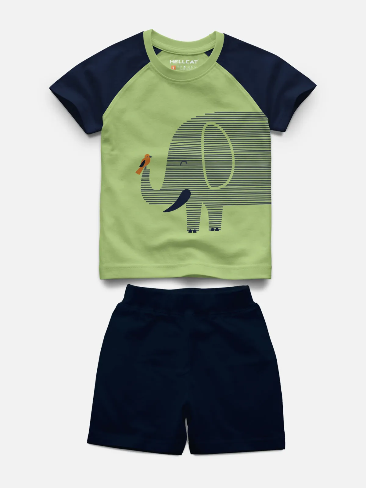 Raglan Half Sleeve Printed Tshirt with Comfy Solid Shorts for Infants & Boys - Pack of 2 (1 Tshirt & 1 Shorts)