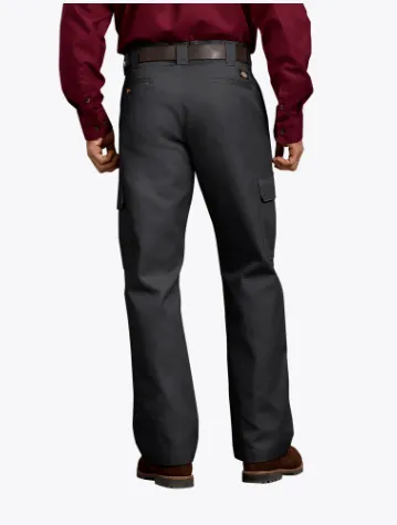Relaxed Straight Leg Cargo Work Pant - Black