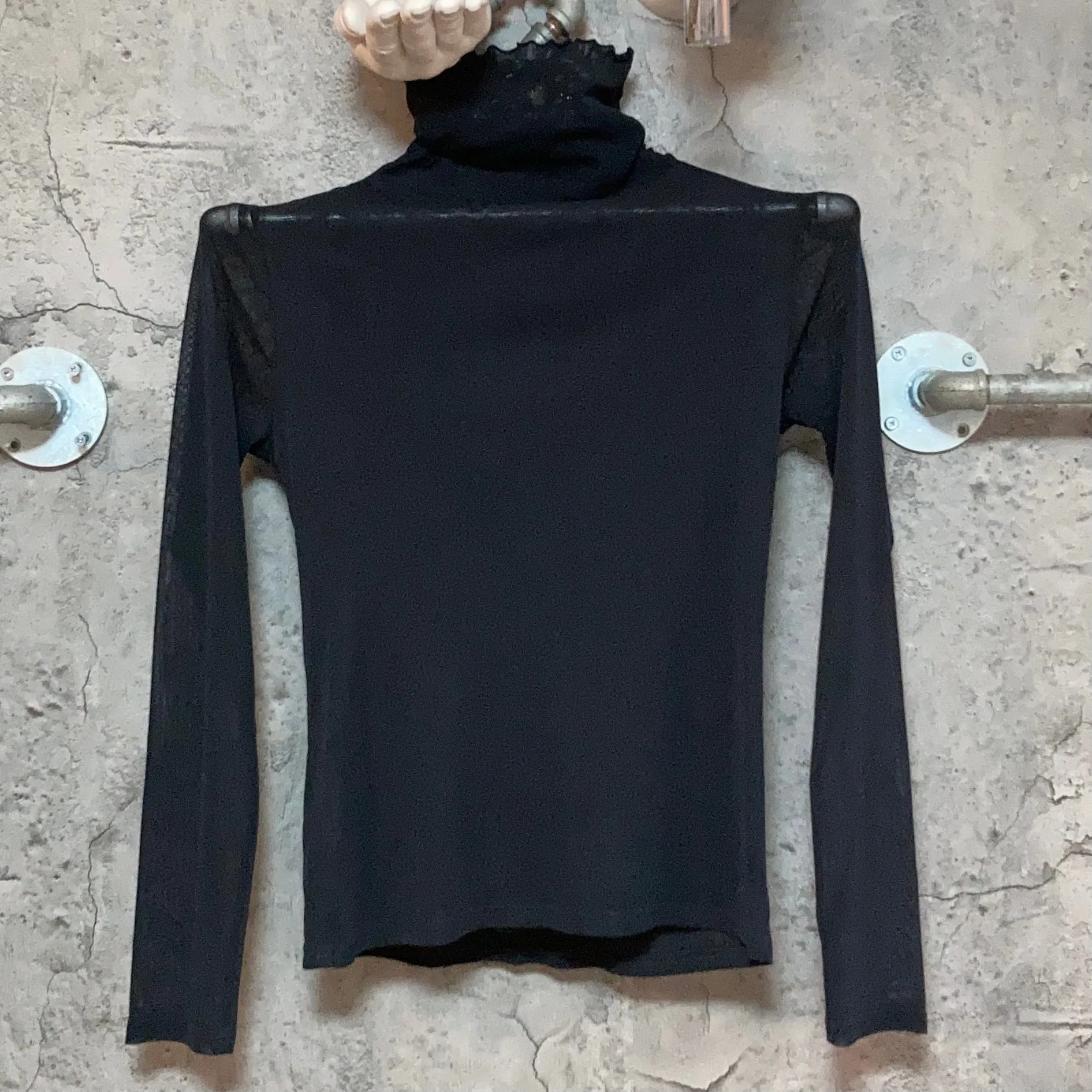 see-through black tops