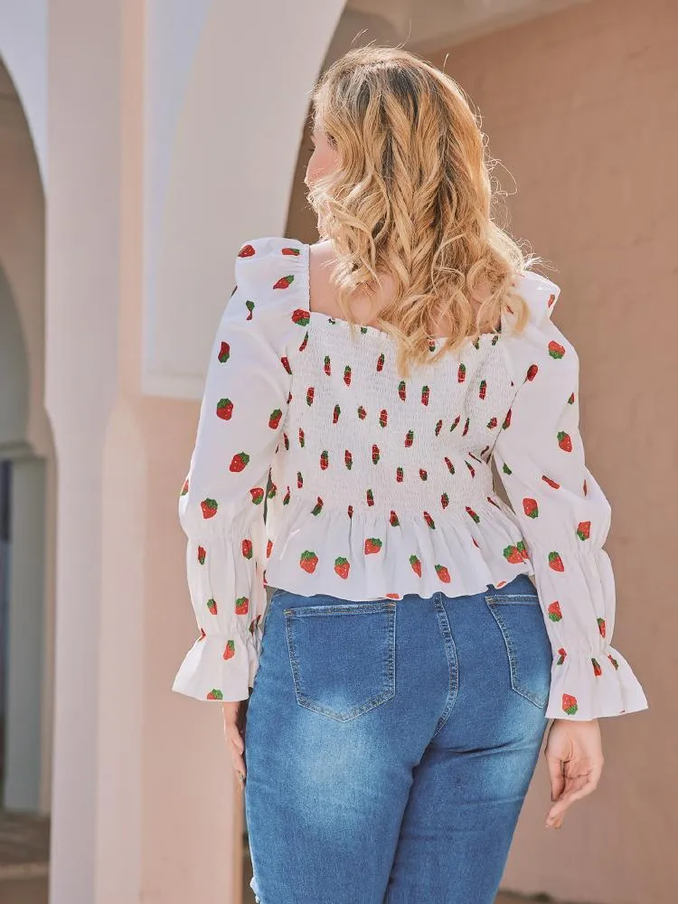 Strawberry Printed Blouse