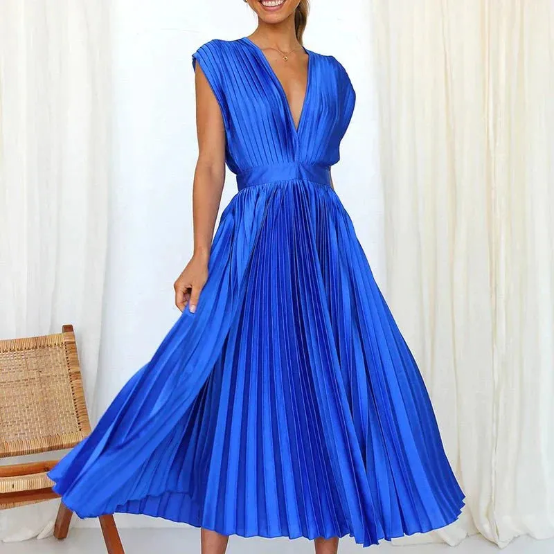 Tanya Graceful V-Neck Summer Dress