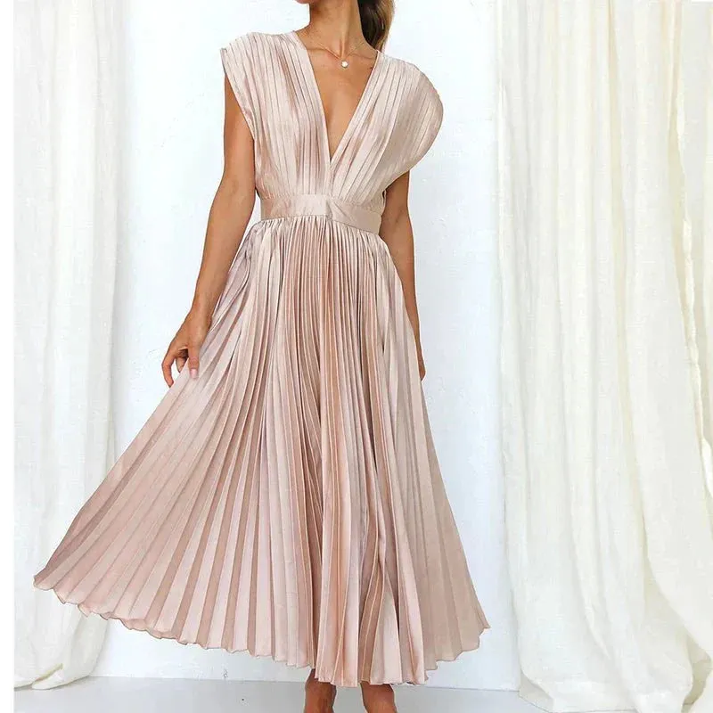 Tanya Graceful V-Neck Summer Dress