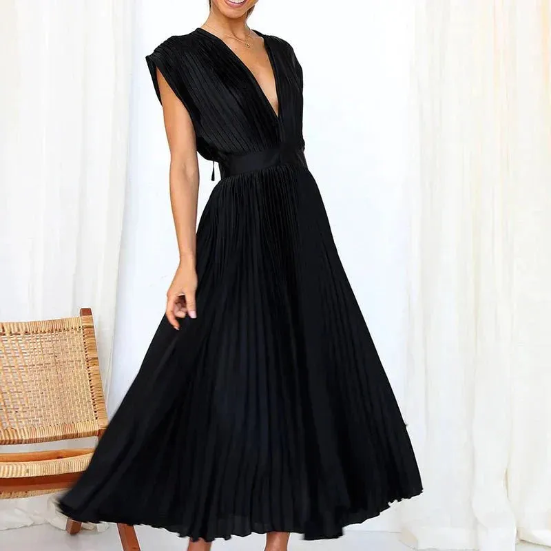 Tanya Graceful V-Neck Summer Dress