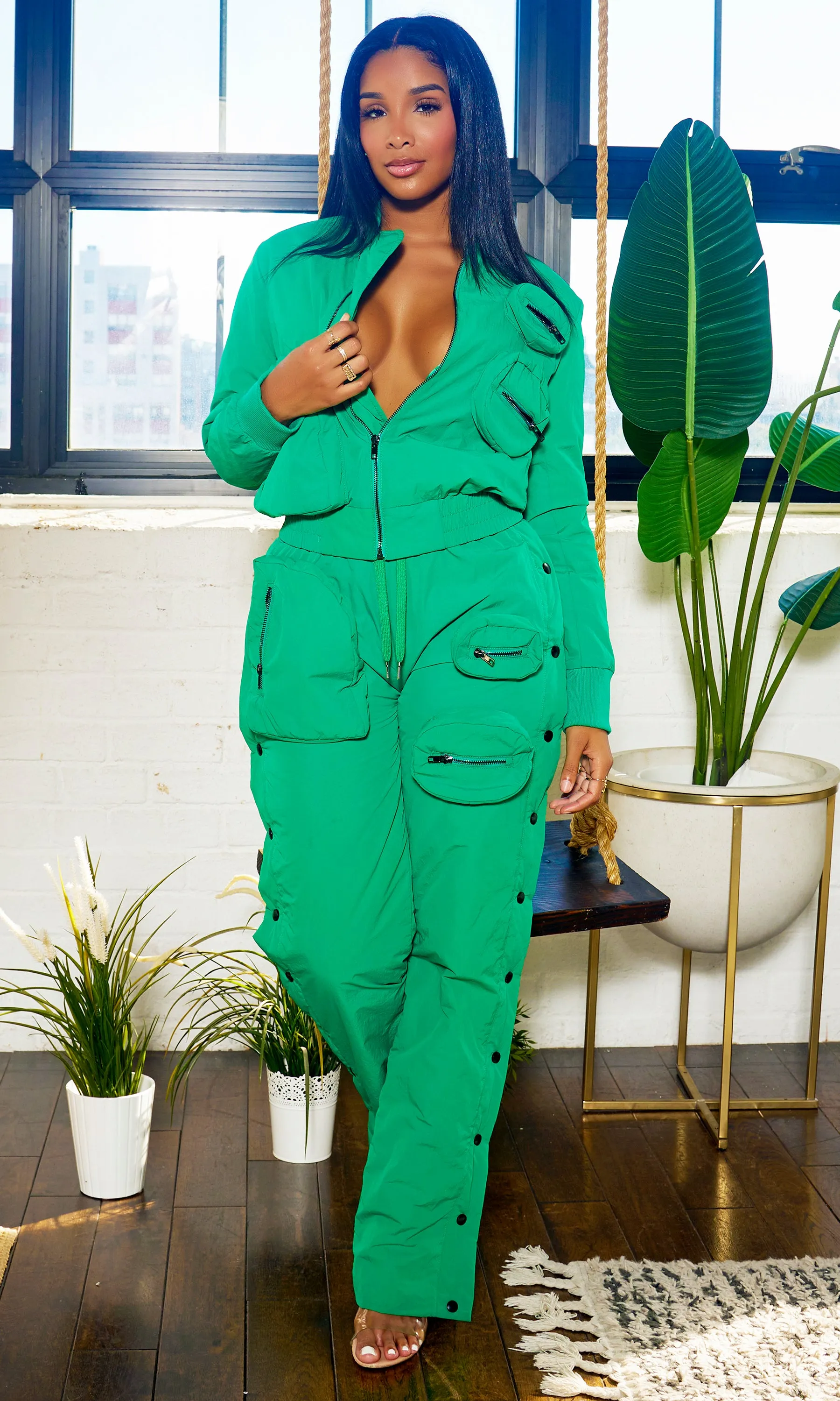 Utility Tracksuit Set - Green FINAL SALE