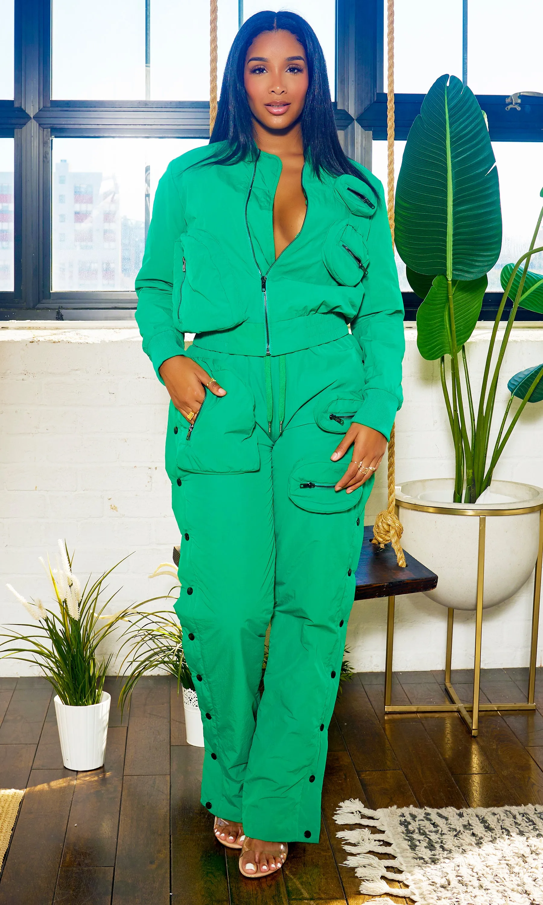 Utility Tracksuit Set - Green FINAL SALE
