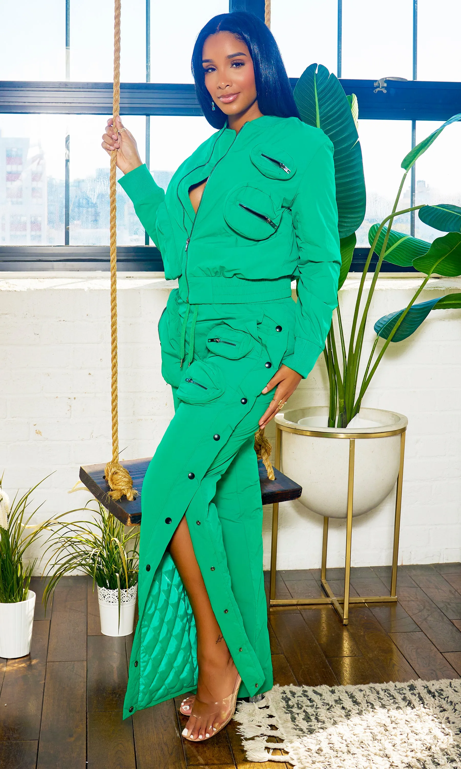 Utility Tracksuit Set - Green FINAL SALE