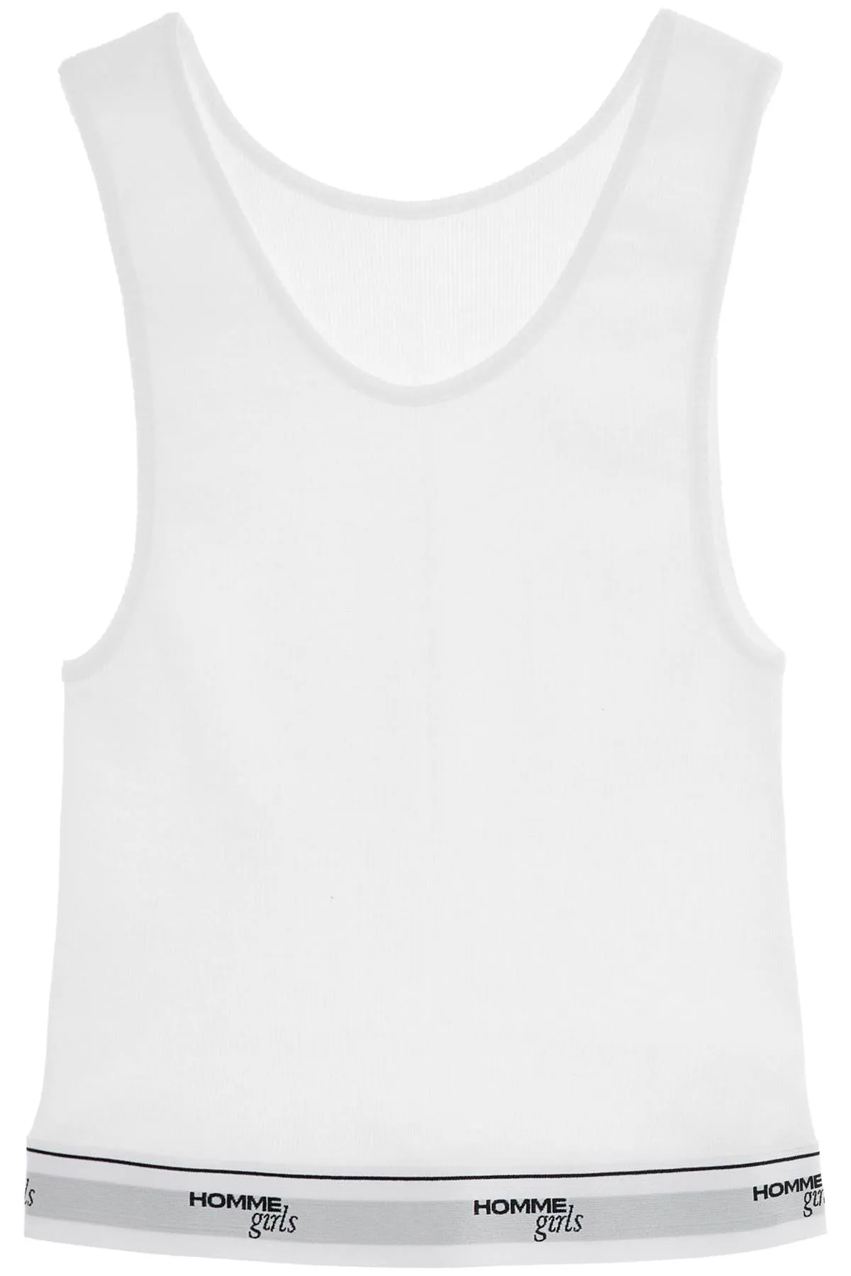 white cotton sleeveless crop top HGJR006 WHITE