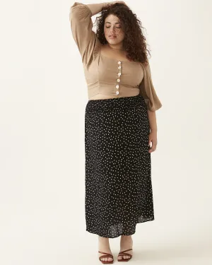 Wren Smocked Maxi Skirt | Black / White