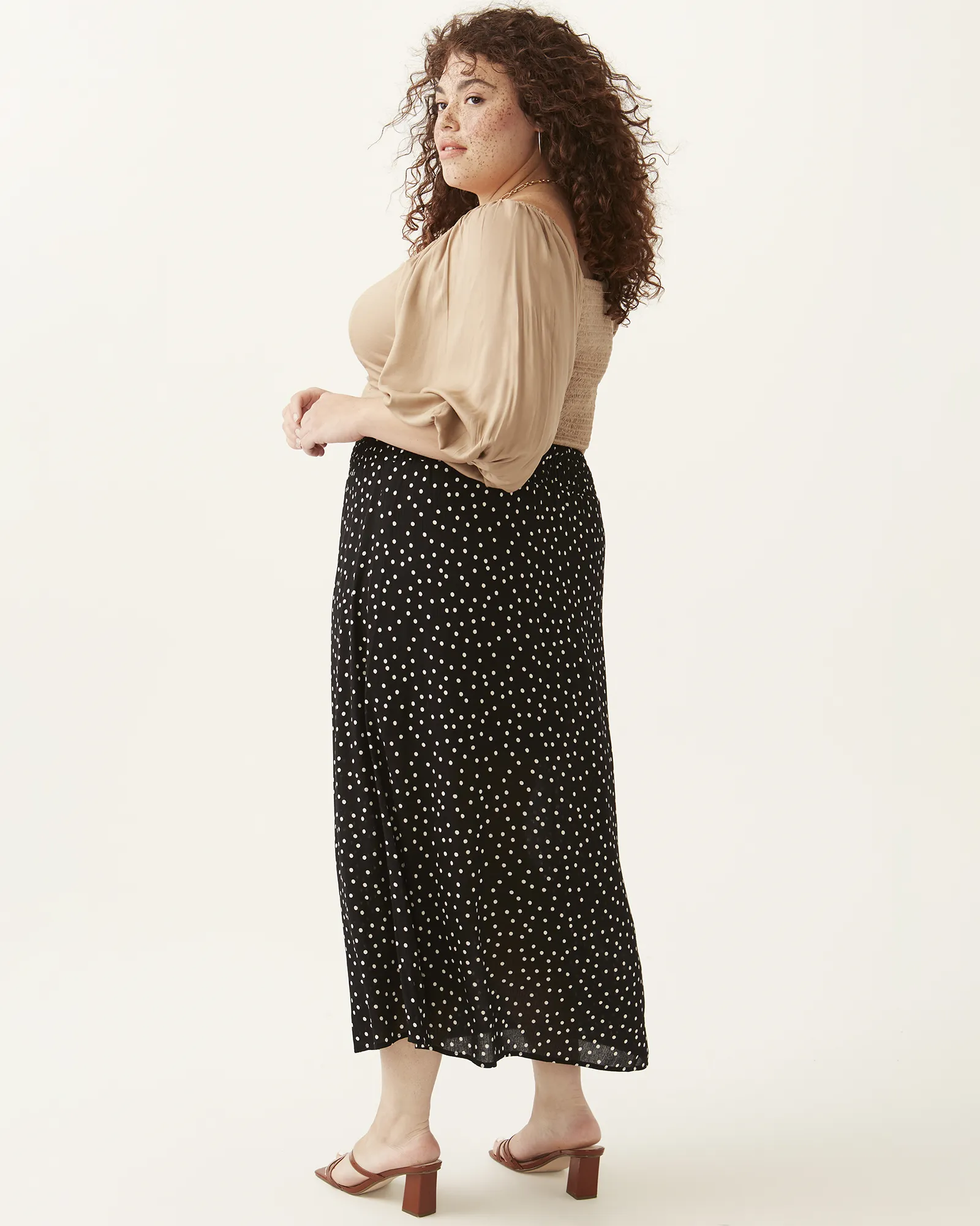 Wren Smocked Maxi Skirt | Black / White