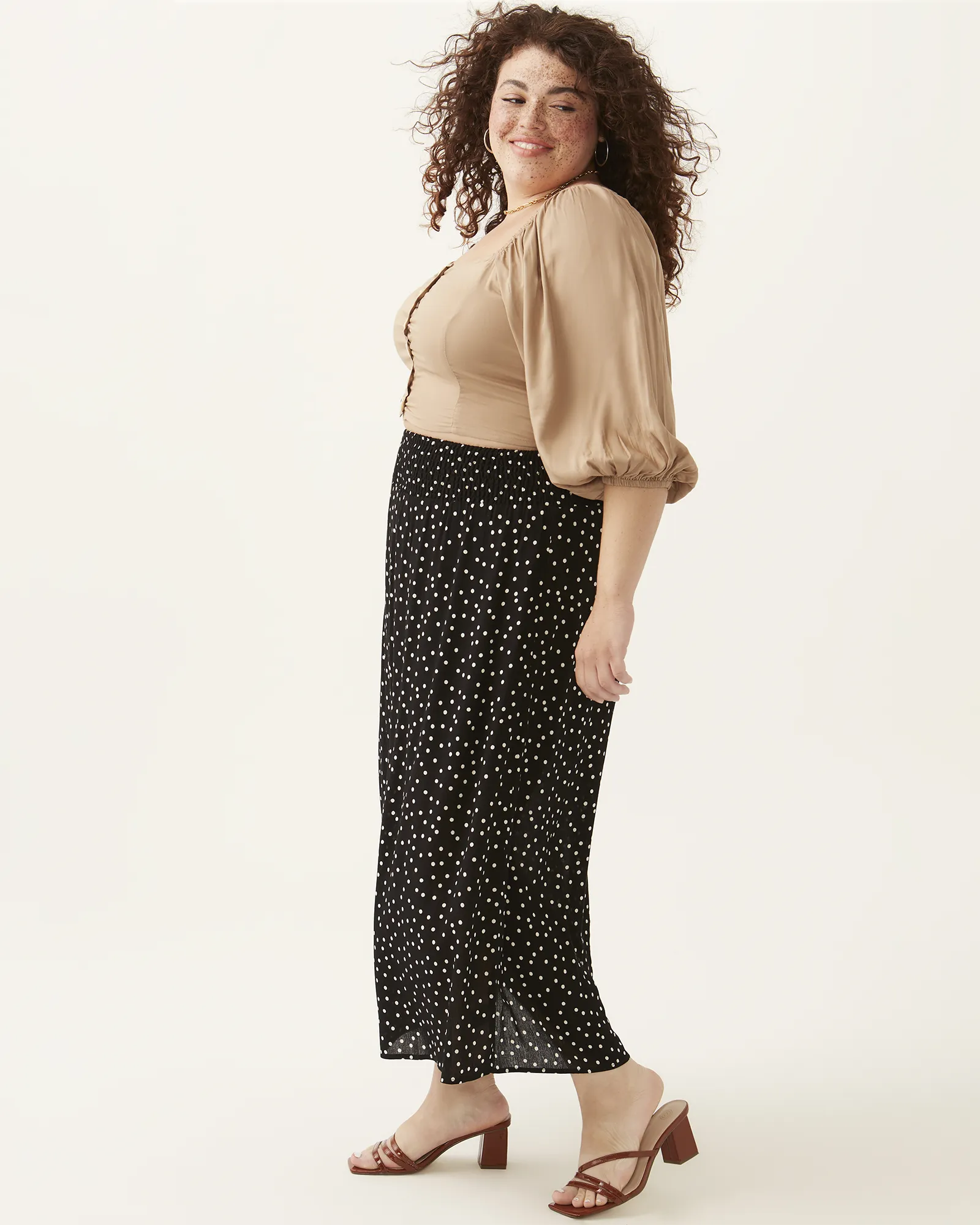 Wren Smocked Maxi Skirt | Black / White